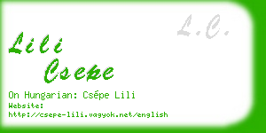 lili csepe business card