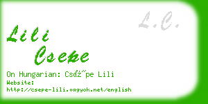 lili csepe business card